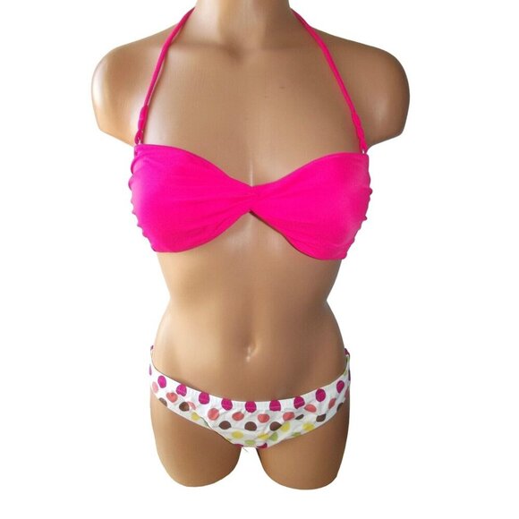 VICTORIA'S SECRET PINK MULTI  2‎ PIECES SWIMSUIT BATHING SUIT XSM New - Picture 1 of 8